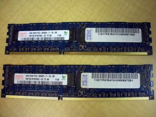 IBM 4526-820X 8GB 2x 4GB Memory Kit PC3-8500R 77P8784