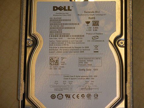 Dell G377T Seagate ST31000340NS 1TB 7.2K RPM 3.5in SATA 3Gbps Hard Drive