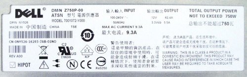 Dell PowerEdge 2950 Power Supply 750W NY526