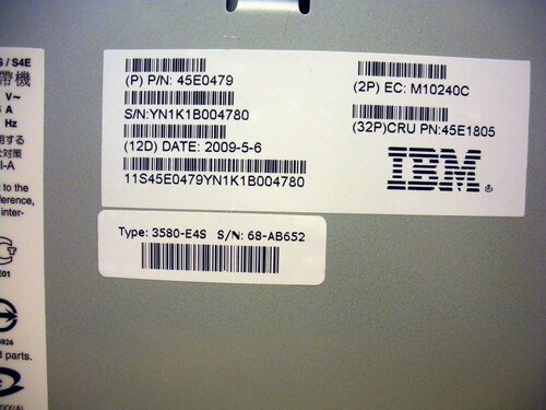 IBM 3580-H4S 800 1600GB Ultrium LTO-4 External SAS Tape Drive TS2240