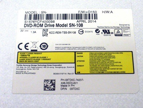 Dell XTD0C SATA 8x Slimline Optical Drive DVD-ROM Drive