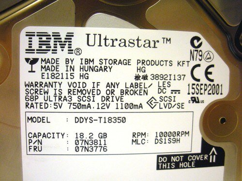 IBM 07N3776 18.2GB 68PIN U160 7.2K 3.5in SCSI Hard Drive