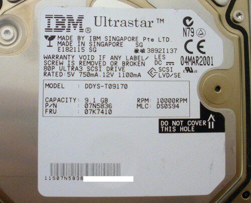 IBM 07N5836 9.1GB 10000RPM 80-PIN ULTRA-3 SCSI LVD Hard Drive