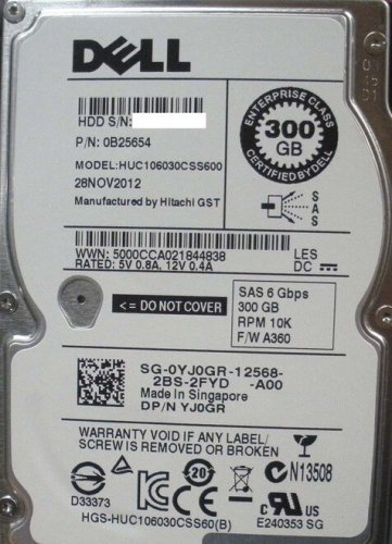 Dell YJ0GR Hitachi HUC106030CSS600 300GB 10K SAS 2.5 6Gbps Hard Drive