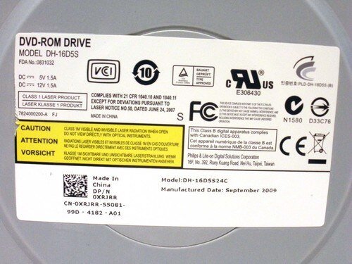 DELL XRJRR 16X DVD-ROM SATA Drive Full Height