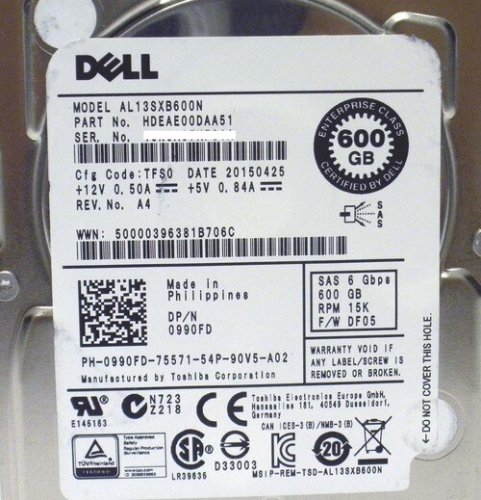 DELL 990FD 600GB 15K SAS 6Gbs 2.5in Hard Drive