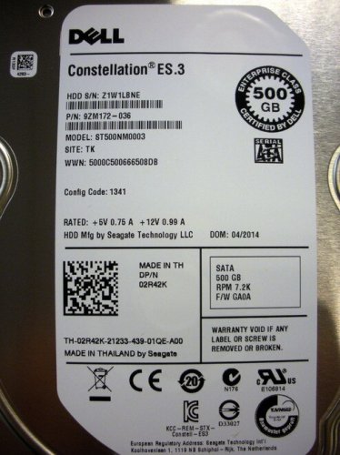 500GB 7.2K SATA 3.5 3Gb s Hard Drive Dell 2R42K Seagate ST500NM0003