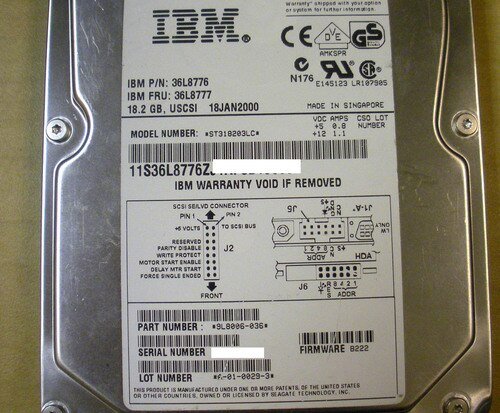 IBM 36L8777 18.2 GB 3.5in SCSI xSeries 80Pin 10K Hard Drive