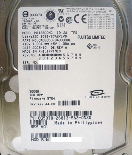 Dell G5078 Ultra320 SCSI 300GB 10K RPM 3.5in Hard Drive