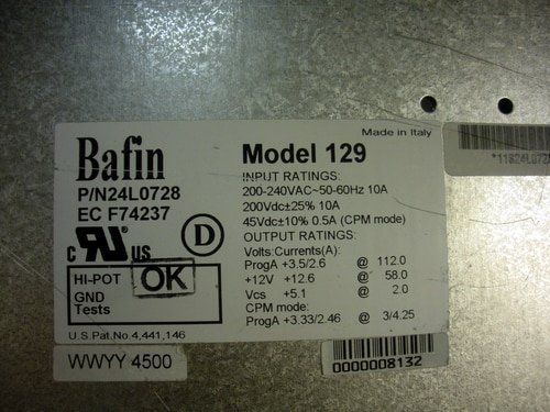 IBM 24L0728 RS6000 M80 CEC 10A Power Supply RPS