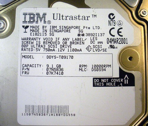 IBM 07K7410 9.1GB 10K RPM U3 SCSI U160 80-Pin 25mm
