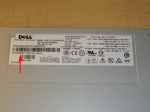 Dell PowerEdge R900 Power Supply 1570W U462D