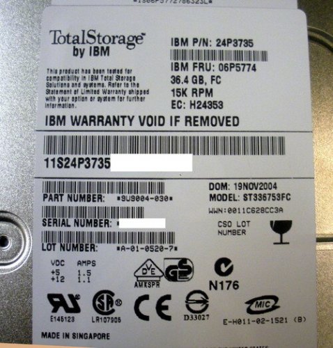 IBM 06P5774 36.4GB 15K FC Hard Drive 5212
