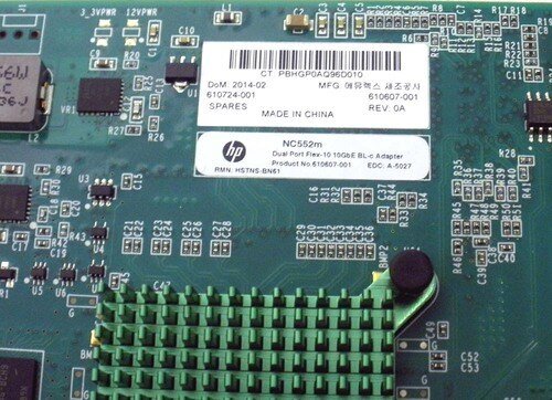 HP 610724-001 610609-B21 BLc NC552M FLEX-10GBE Dual Port Adapter