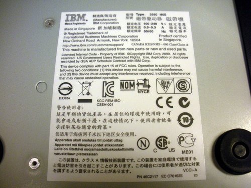 IBM 3580-S5E 1.5 3.0TB Ultrium LTO-5 External SAS Tape Drive TS2250 3580-H5S