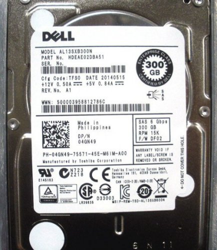 Dell 4GN49 Seagate ST9300653SS 300GB 15K SAS 2.5 6Gbps Hard Drive