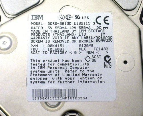 IBM 00K4151 9.1GB 7.2K 80-PIN SCSI 3.5in Hard Drive 10L6081