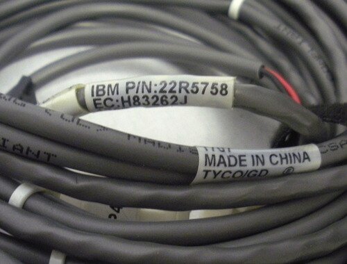 IBM 22R5758 Cable Rack Identity Card To Rack Operator