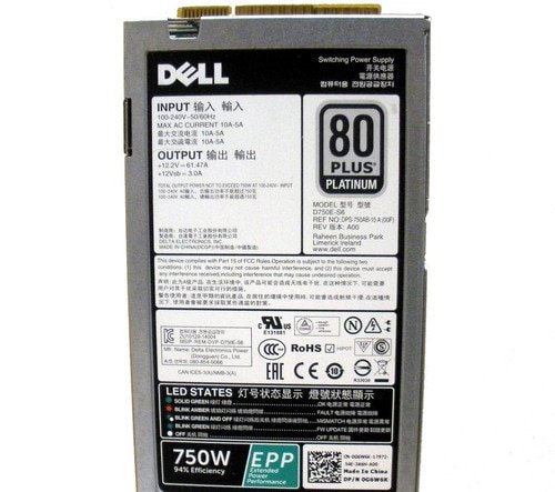 DELL G6W6K Power Supply 750W 80 Plus Platinum
