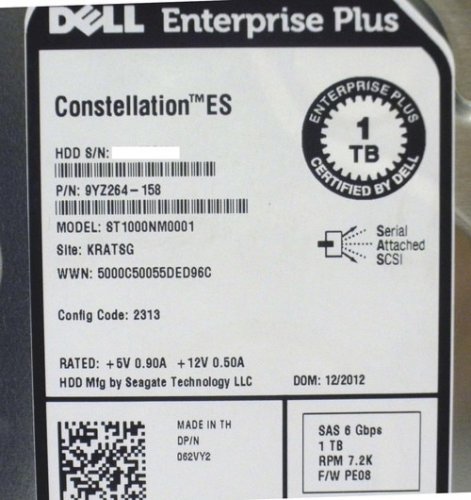 DELL 62VY2 EqualLogic 1TB 7200RPM SAS 6gbps 3.5in Hard Drive