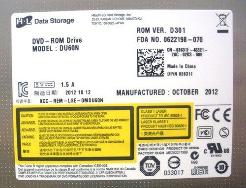 DELL 2631F Ultra Slim SATA DVD ROM Optical Drive