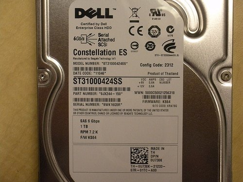 1TB 7.2K Nearline SAS 3.5 6Gbps Hard Drive Dell U738K Seagate ST31000424SS