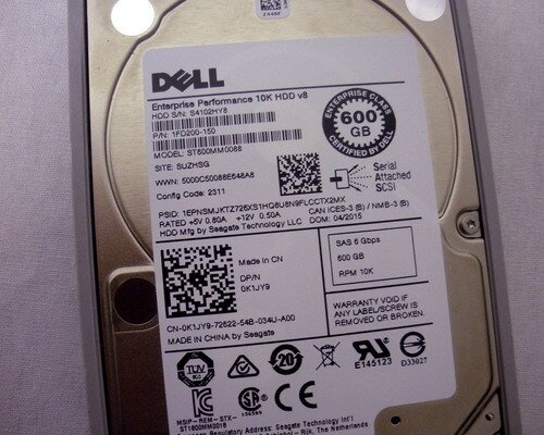 DELL K1JY9 600GB 10K 2.5 x27; x27; SAS 6GBPS Hard Drive Disk