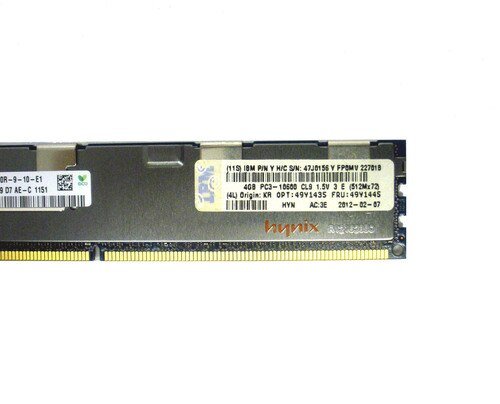 IBM 49Y1445 4GB 1x4GB PC3-10600 CL9-ECC DDR3 SDRAM RDIMM Memory