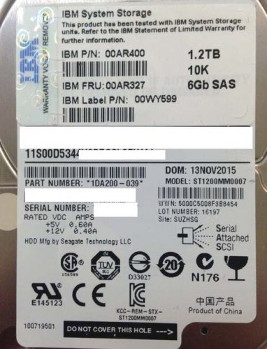 IBM 00AR327 1.2 TB Hard Drive Disk 10K V7000