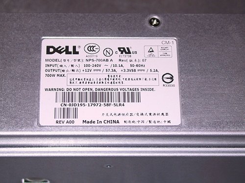 Dell PowerEdge 2850 Redundant Power Supply 700W FJ780
