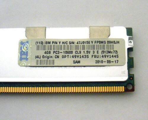 IBM 47J0156 4GB 1x4GB PC3-10600 CL9-ECC DDR3 SDRAM RDIMM Server Memory
