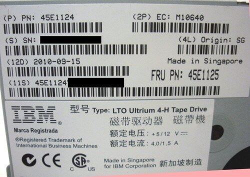 IBM 45E1124 1600GB LTO-4 SAS Internal Tape Drive