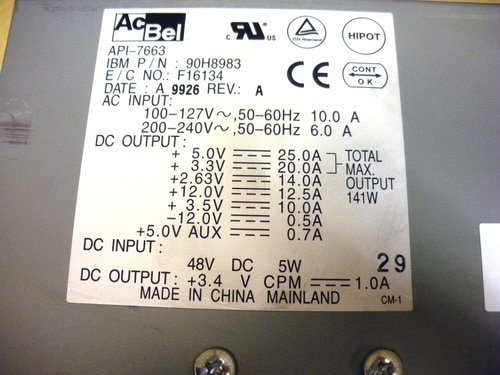 IBM 90H8983 340W Power Supply 9406-170